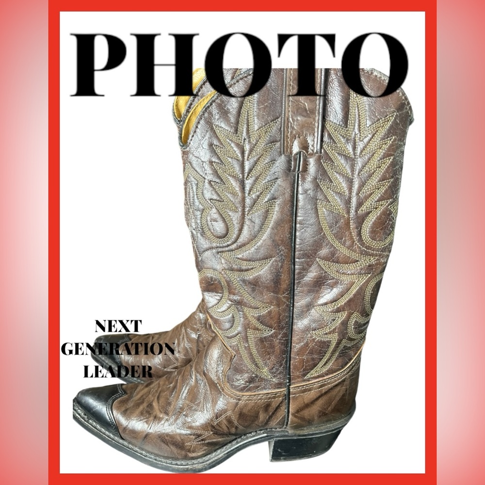 Vintage Women’s Wrangler Brown  Western Boots Sz 7D Excellent Vintage Condition